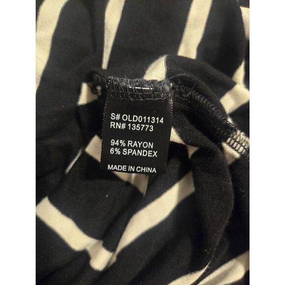 Olivaceous Womens Size Medium Black/White Striped Asymmetrical Halter Dress - Picture 5 of 6